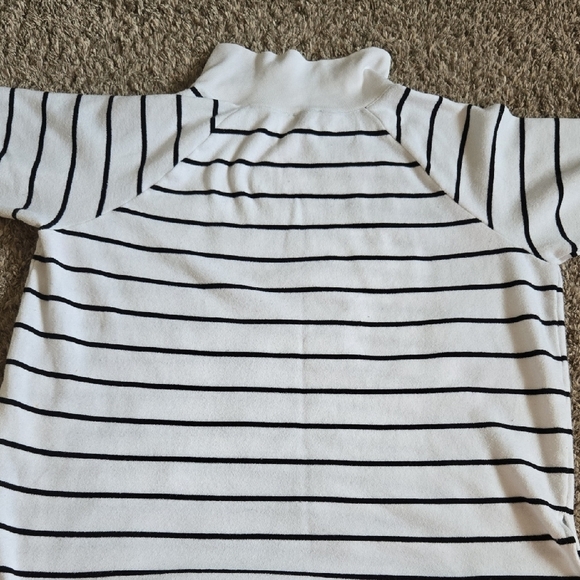 J. Crew Womens Black and White Striped Sweatshirt Size Large - Picture 6 of 7